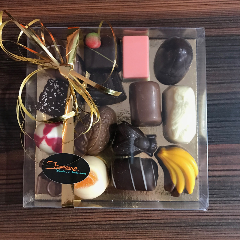 bonbons in transparant doosje