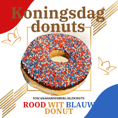 Koningsdag Donut rood-wit-blauw