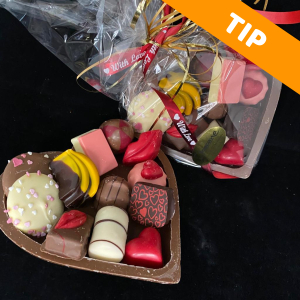 Chocolade hart gevuld met luxe bonbons