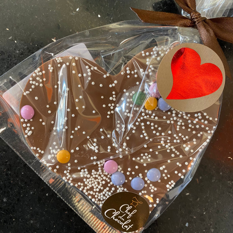 Chocoladehart met smarties