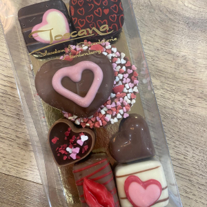 Valentijnbonbons in een doosje