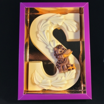 Chocoladeletter opgespoten WIT 220 gram