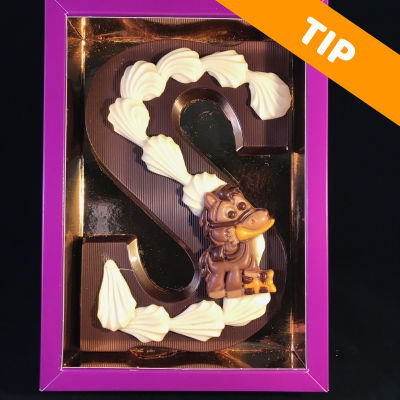 Chocoladeletter opgespoten PUUR 220 gram