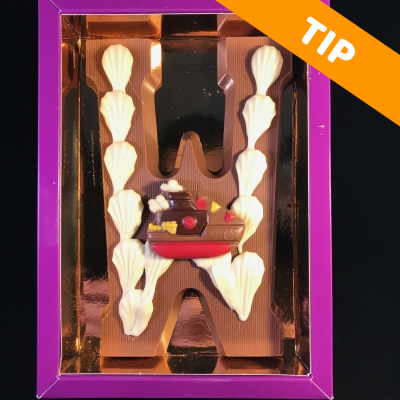 Chocoladeletter opgespoten MELK 220 gram