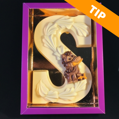 Chocoladeletter opgespoten WIT 220 gram